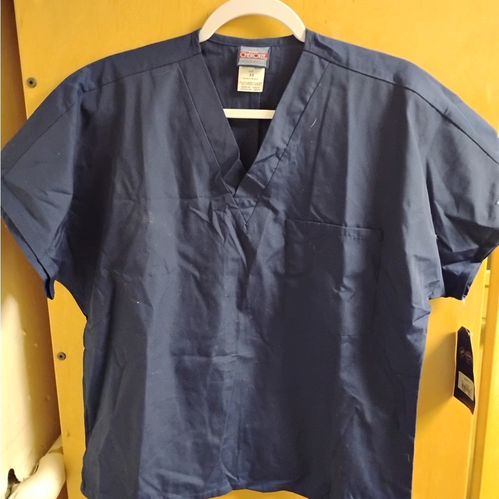 Cherokee Blue Scrub Top